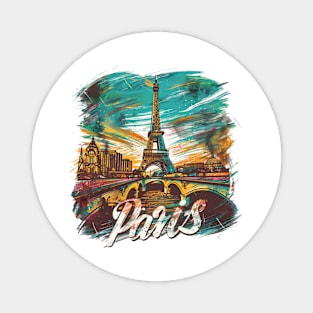 Paris Retro France t-shirt Magnet